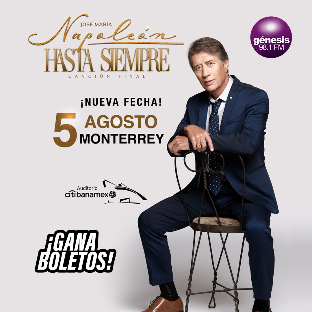 genesis981fm's tweet photo. apoleón regresa a tierras regias el próximo 05 de Agosto🎤🎶.

Participa por tus accesos siguiendo estos pasos:
✅️Comenta tu nombre completo y canción favorita.
✅️Comparte en modo público.

¡Y ya estás participando! https://t.co/N7R3UKxDT1