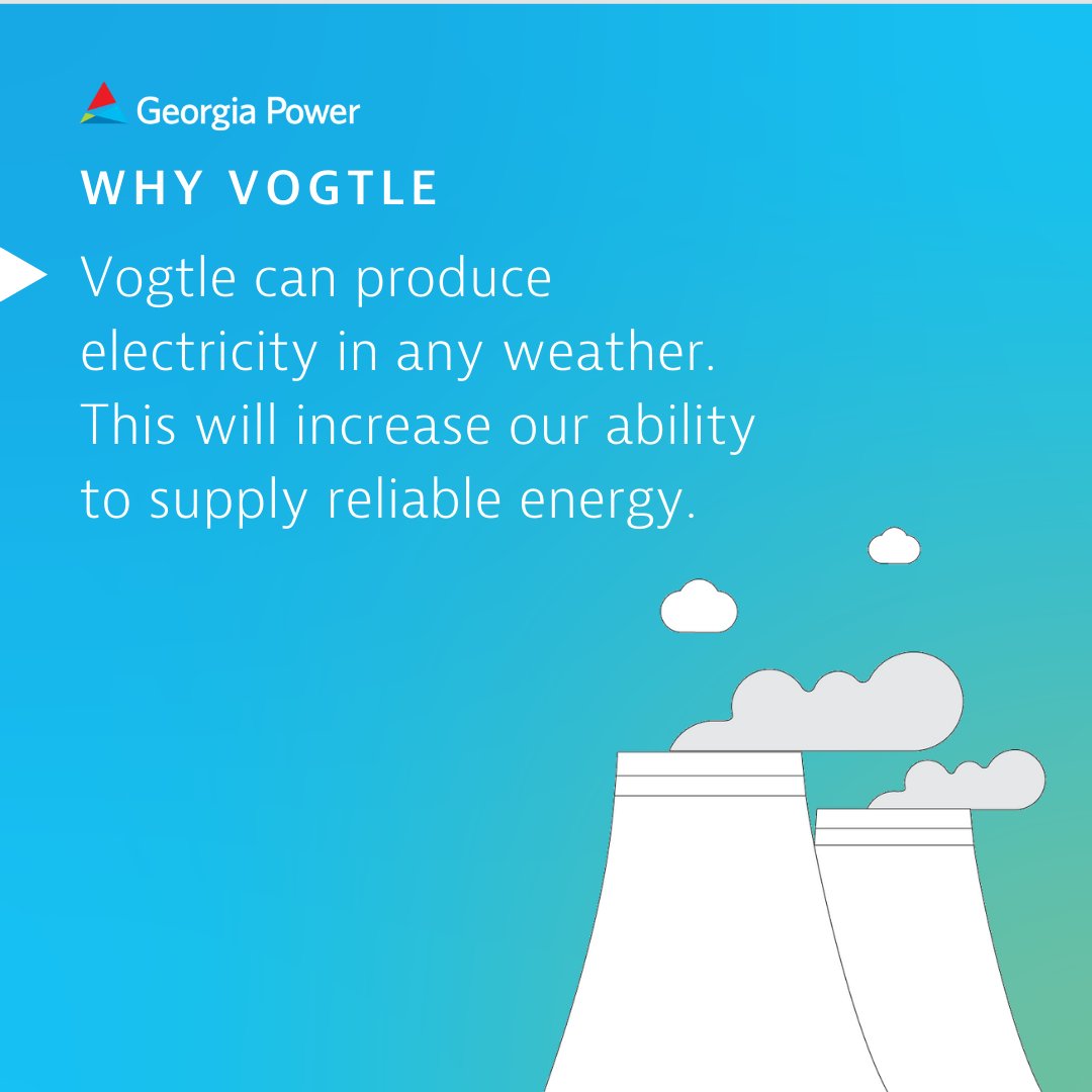 GeorgiaPower's tweet photo. You may be asking โ why are we investing in nuclear energy? We want to share our โwhyโ with you! Swipe to discover the importance of #VogtleUnit3 for Georgia! ๐ #VogtleStories #GeorgiaPride https://t.co/rv6m2kjBpF
