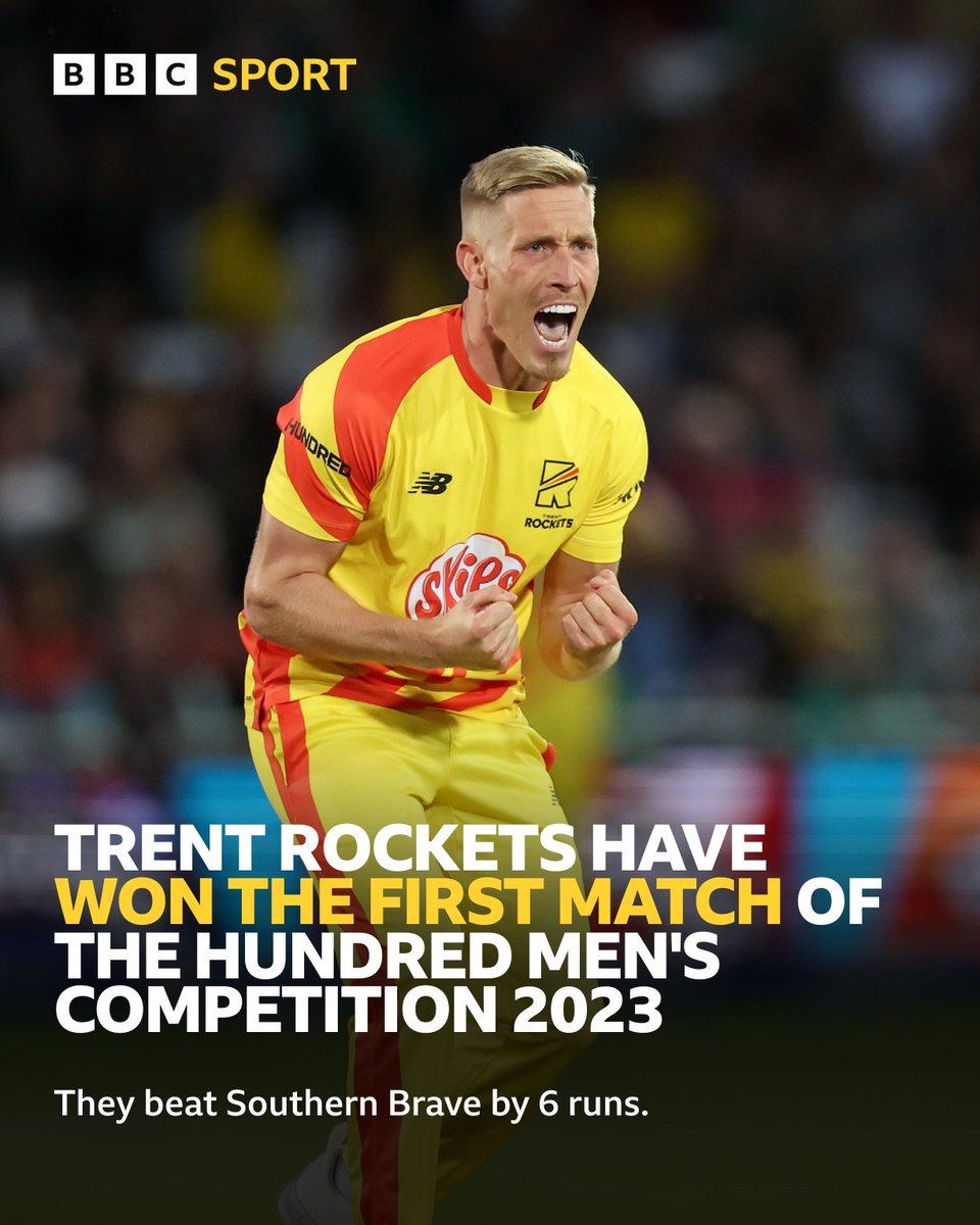 What a thriller! 😅

Trent Rockets men have lift off! 🚀

#BBCCricket #TheHundred