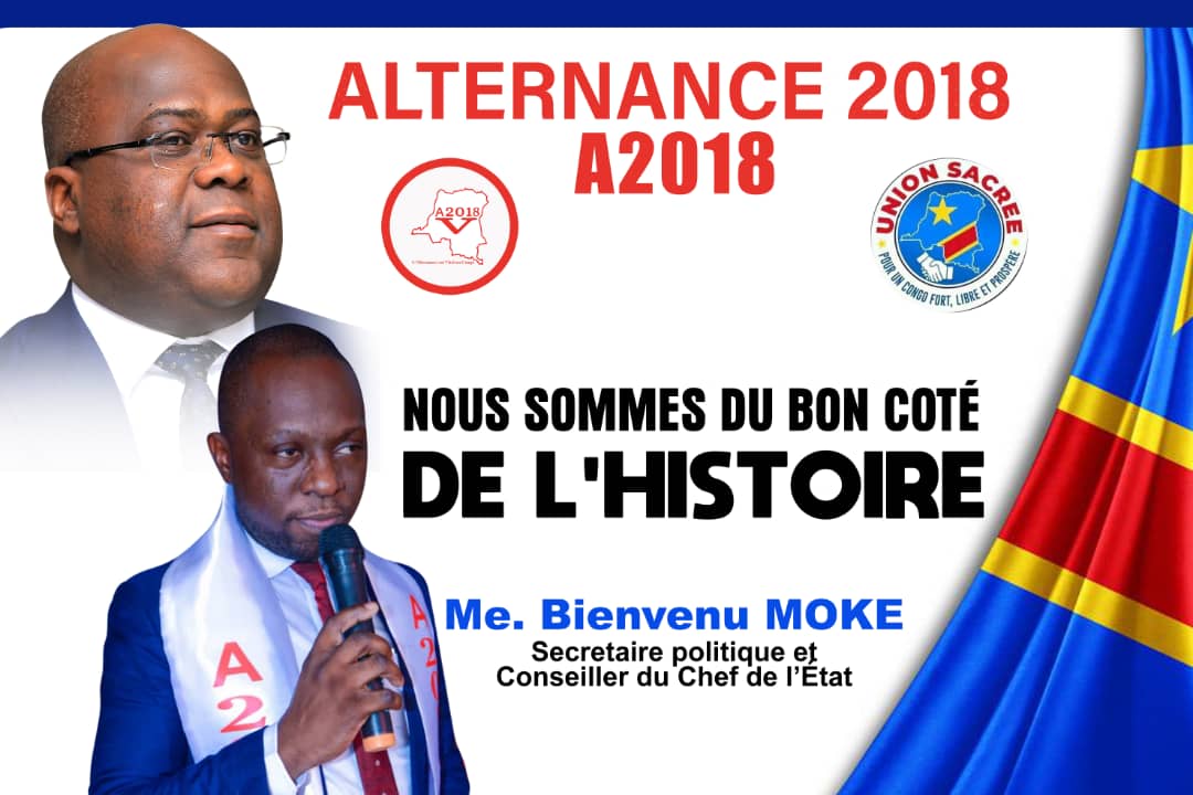 Le regroupement politique et électoral <a href="/a2018_rdc/">A2018 RDC Officiel</a> remercie Son Excellence <a href="/fatshi13/">Félix A. Tshisekedi</a>, Président de la Rép pour la reconduction de son SP Me Bienvenu MOKE comme Conseiller dans son Cabinet. <a href="/Presidence_RDC/">Présidence RDC 🇨🇩</a>. 
<a href="/a2018_rdc/">A2018 RDC Officiel</a> réitère son soutien indefectible aux actions du Chef de l'État.