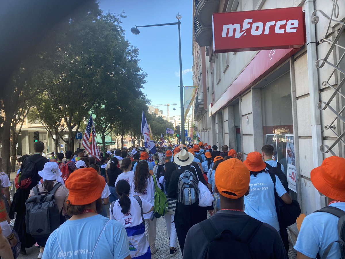 cardiffcathchap's tweet photo. Scenes from World Youth Day in Lisbon today with the Welsh and Herefordshire group https://t.co/QwJquhfpqC