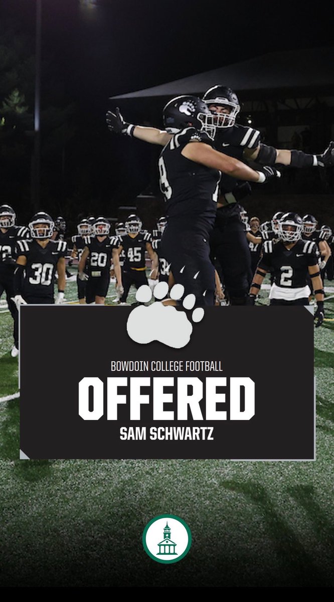 SamSchwartz_23's tweet photo. After a great talk with @CoachBJHammer, I am grateful to have received an offer from @BowdoinFB. @mdeitrick44 @CoachKyleMac1 https://t.co/XB2C15QBP4