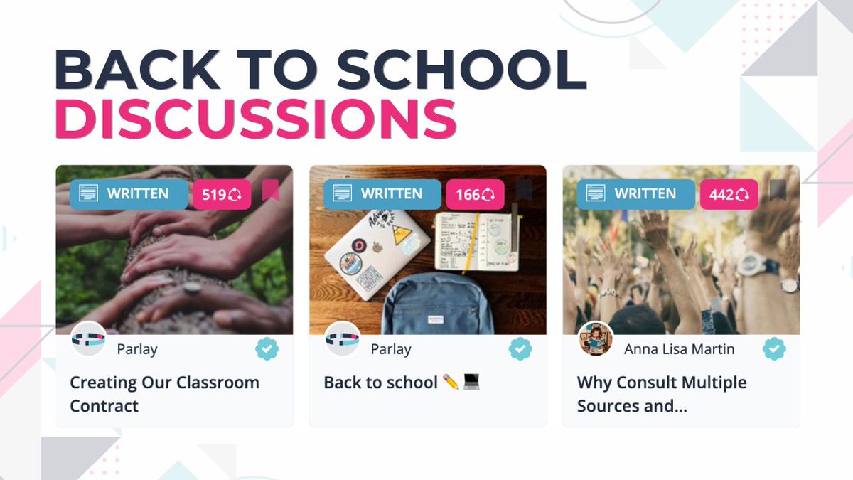 Discussions are a great way to kick off the school year! Bookmark these Featured Topics in the Universe for use in your own classes: universe.parlayideas.com/roundtables/br… #BacktoSchool2023 #classdiscussions #backtoschool