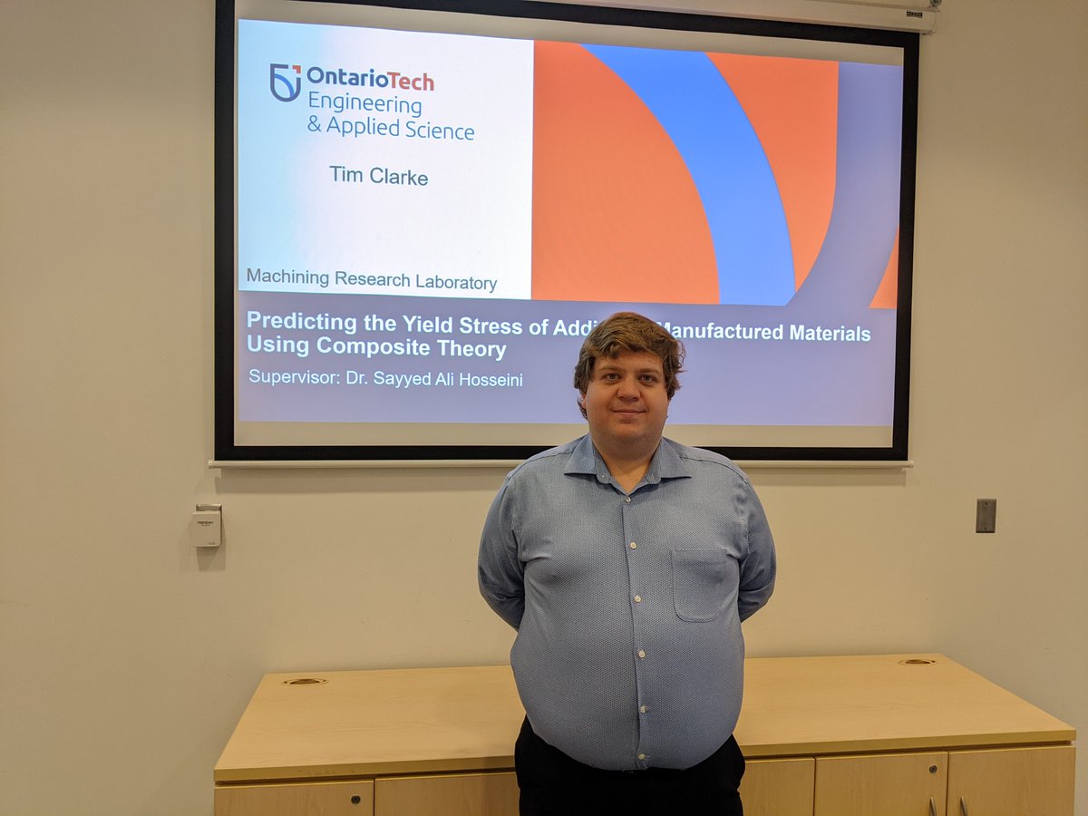 Machining Research Laboratory (MRL) (@ontariotechmrl) on Twitter photo Congratulations to Tim Clarke on successfully defending his MASc thesis!
<a href="/OT_FEAS/">Ontario Tech Engineering</a> <a href="/ontariotech_u/">Ontario Tech University</a> @OT_gradstudies <a href="/OT_alumni/">Ontario Tech Alumni</a> Congratulations to Tim Clarke on successfully defending his MASc thesis!
<a href="/OT_FEAS/">Ontario Tech Engineering</a> <a href="/ontariotech_u/">Ontario Tech University</a> @OT_gradstudies <a href="/OT_alumni/">Ontario Tech Alumni</a>