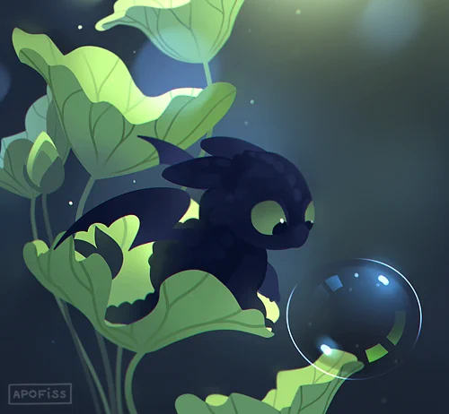 Toothless painting from 2018 and 2023 ^_^ 
