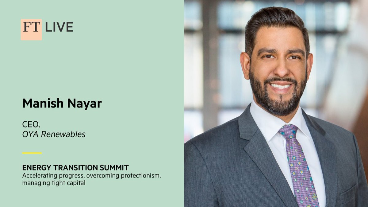 Manish Nayar will be sitting down with other industry leaders at the Financial Times Energy Transition Summit 2023 in London, England this October to discuss how the wind and solar industries will begin to triple their capacity to deliver on rising commitments and timelines.