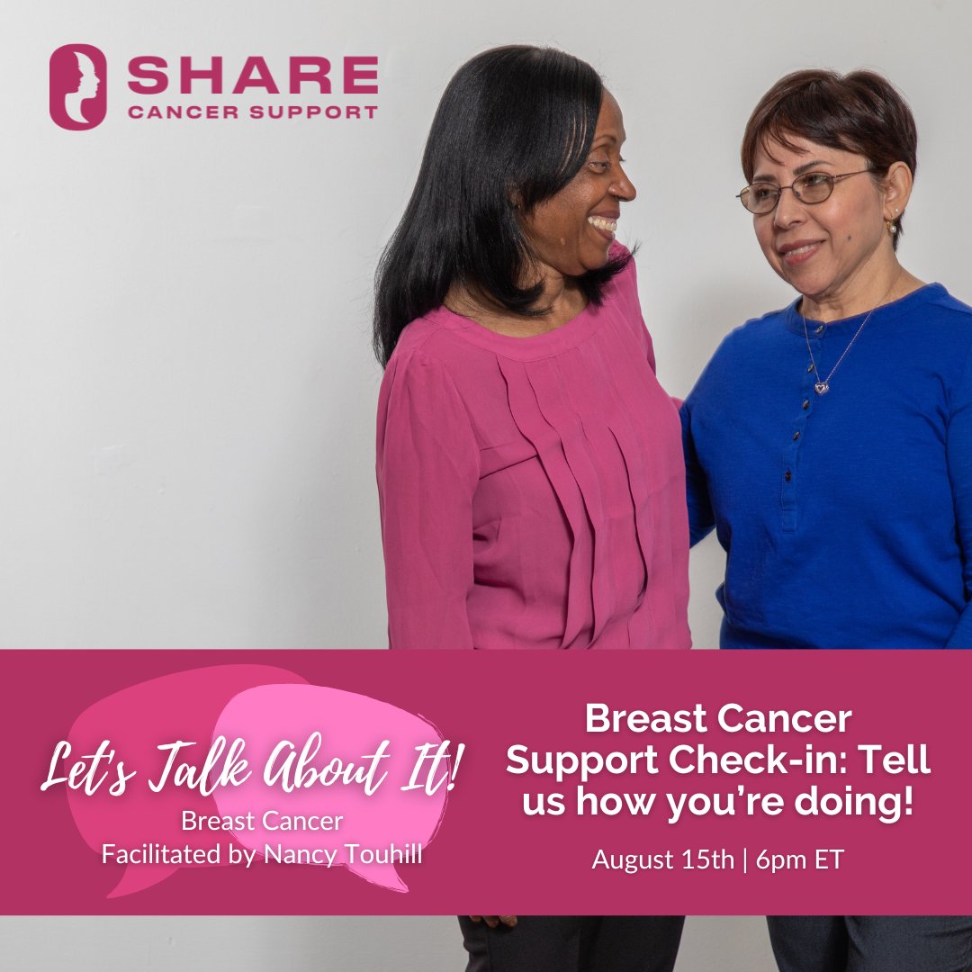SHARECancerSupt's tweet photo. How are you really doing? We want to hear everything: the good, the bad, and everything in between. Share your thoughts and emotions. Join our community of support on Tue, Aug 15 at 6 pm ET. ➡️ Register for our free webinar: https://t.co/93nk3K50sX

 #SHARECancerSupport #bcsm https://t.co/22lLNant68
