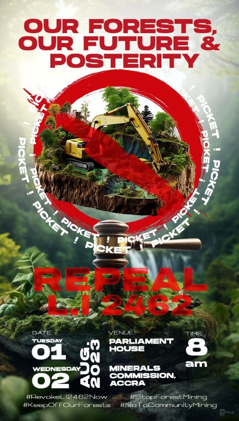 gyemgh's tweet photo. Did you miss the picket yesterday?
Today presents another opportunity for you to be part of safeguarding our forests and future. 🌳🌲🌳🌳🌳
Let's do this🔥
Check flyer for location and time
#RevokeLI2462Now #OurForestsOurFuture #NoToCommunityMining https://t.co/DJLvxjrgpO