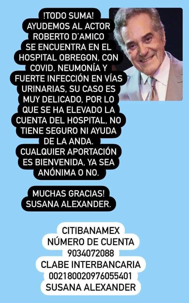 Solteronaaa's tweet photo. Me piden que comparta estos anuncios , para poder ayudar a la actriz Rosita Pelayo y al actor Roberto Damiko , no tengo el gusto de conocerlos, pero con mucho gusto ayudo con un poco.
Que Dios bendiga la salud de ambos y permita que se les pueda ayudar. https://t.co/uRRF9PlHI3