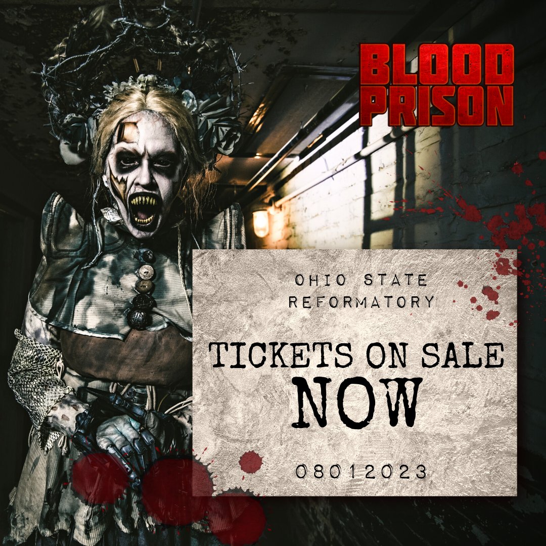 Blood_PrisonOh's tweet photo. Tickets to our 2023 season are ON SALE NOW! Get your tickets TODAY and secure your escape from Blood Prison this fall!

🎟 Get tickets NOW 👉 https://t.co/DyHH95MUgd https://t.co/L99AyGGApk
