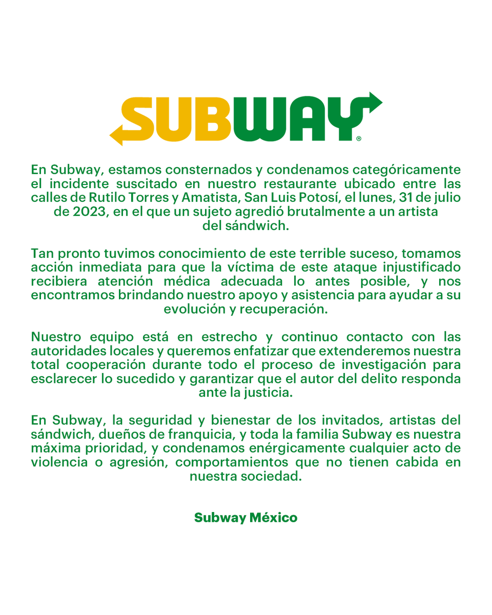 Subway® México tweet media