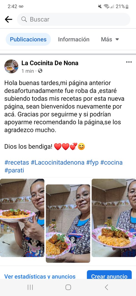NKordeicute's tweet photo. Hola ,la página de facebook de mi mamá fue hackeada :( casi 5 mil  seguidores a punto de monetizar, pero hemos creado una nueva ,si podrían darle su apoyo ,se los agradecería mucho por favor
Les comparto el link: 
https://t.co/65pwbddekB https://t.co/YDFOPlQXxU