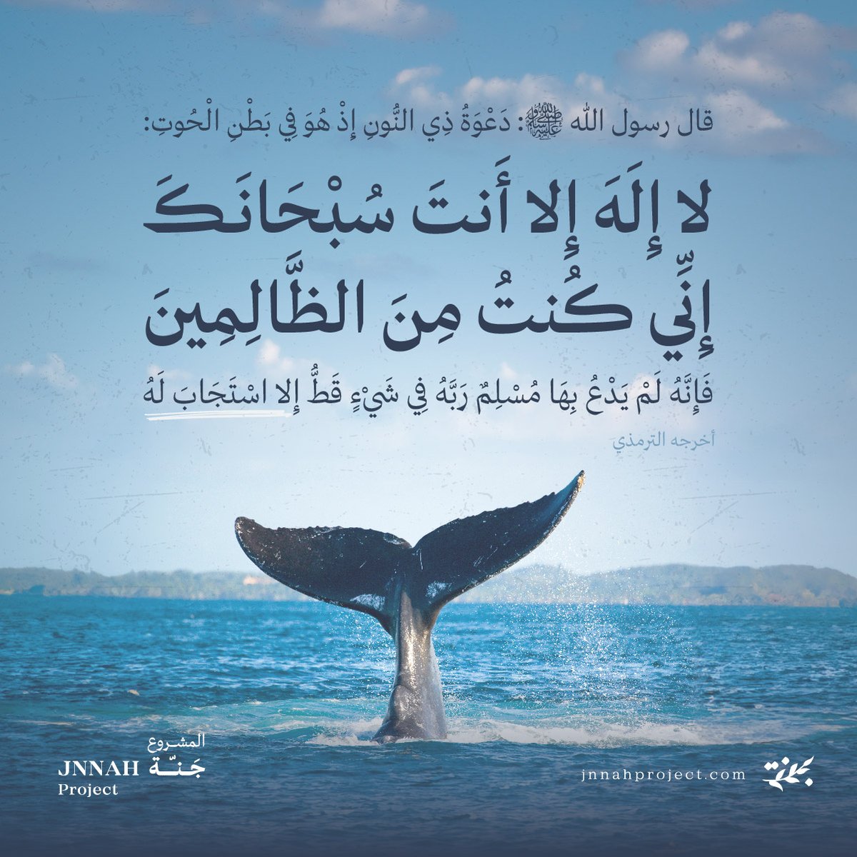 jnnahproject's tweet photo. 🌿قال صلى الله عليه وسلم: “دَعْوَةُ ذِي النُّونِ إِذْ هُوَ فِي بَطْنِ الْحُوتِ: ﴿لا إِلَهَ إِلا أَنتَ سُبْحَانَكَ إِنِّي كُنتُ مِنَ الظَّالِمِينَ﴾، فَإِنَّهُ لَمْ يَدْعُ بِهَا مُسْلِمٌ رَبَّهُ فِي شَيْءٍ قَطُّ إِلا اسْتَجَابَ لَهُ“.

📜أخرجه الترمذي https://t.co/784VwCtPf7