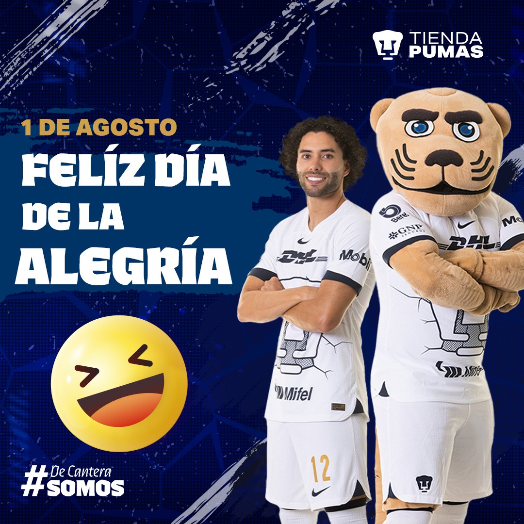 ¡Hoy celebramos contigo y con toda la afición el Día de la Alegría!🤩

Disfruta tu pasión por PUMAS y vive el amor por el fútbol. 🐾

#DePumasSoy #DeCanteraSomos #tiendapumas #fanstore #fanwear