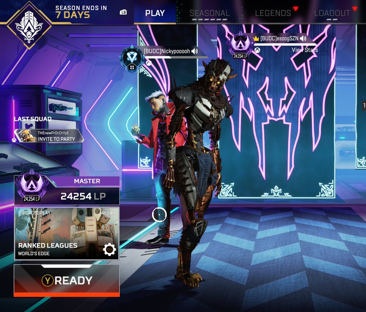 esooogSZN's tweet photo. Havent taken ranked serious in over 10 seasons and didnt play like your typical season 17 bitches 💪😤 not much but for a 2-3 week grind but its a start 🫡 stoked to have my homie @Nickypooooh with me for the grind ⛓️ https://t.co/nly2yuXHhE