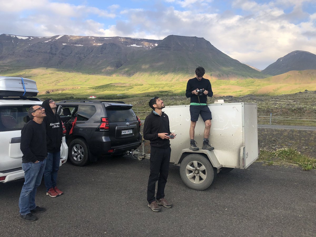 VTLAB group celebrating the Swiss National day #1August on the road to study the Askja caldera in Iceland! @sciences_UNIGE @snsf_ch