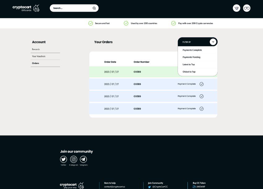 CryptoCartCC's tweet photo. 🚨 TEASER ALERT 🚨

Below is a few sneak peaks of our planned developments which is currently in beta-testing with the community.

𝗜𝗺𝗽𝗿𝗼𝘃𝗲𝗺𝗲𝗻𝘁𝘀 𝗶𝗻𝗰𝗹𝘂𝗱𝗲:

1. An improved, faster, headless e-commerce system

2. Improved front-end

3. An improved, scalable backend infrastructure

4. A white label solution that is brandable for partners to have their own stores, which will drive volume through our payment processor directly benefiting the CryptoCart Vault.

5. A unified admin area for viewing orders

6. An improved automated update process from gift card vendors to reduce issues with cards becoming unavailable

7. CryptoCart Mobile Application

8. And last but not least, tiered discounts.

So, you may be asking, post all of our developments we have been working on over the last year, 𝘄𝗵𝗮𝘁’𝘀 𝗻𝗲𝘅𝘁?.

Below you can find our much anticipated growth paper which highlights some of the next steps for CryptoCart.  It is our spin on an updated roadmap / whitepaper post all developments above coming to fruition and going live on a main-net.

https://t.co/JKZCgxDLG2

𝗣𝗔𝗧𝗖𝗛 𝗡𝗢𝗧𝗘𝗦 𝗥𝗘𝗟𝗘𝗔𝗦𝗘 𝗢𝗩𝗘𝗥 𝗧𝗛𝗘 𝗡𝗘𝗫𝗧 𝗙𝗘𝗪 𝗗𝗔𝗬𝗦