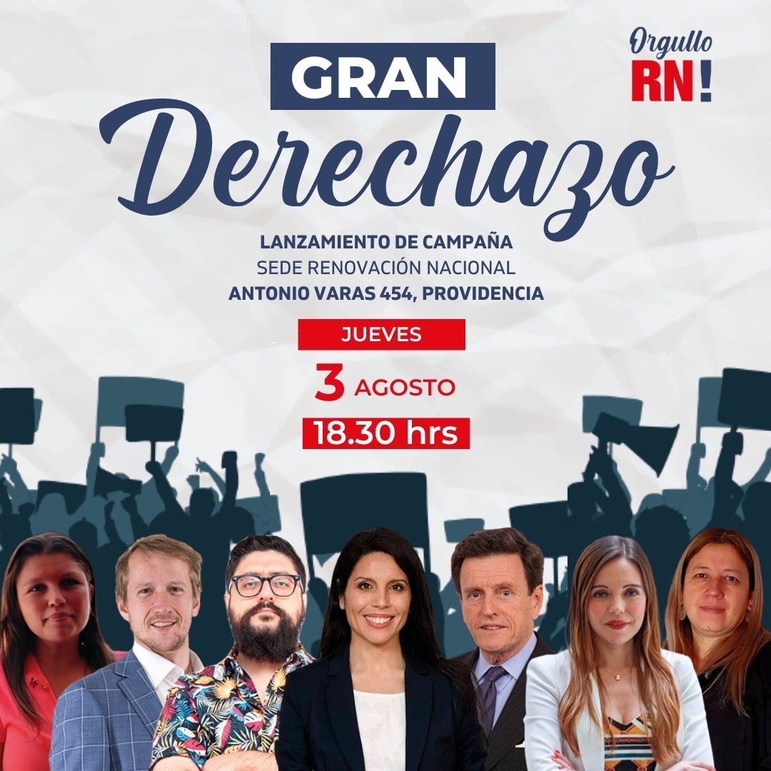 OrgulloRN's tweet image. ⭐ GRAN DERECHAZO 🇨🇱

Somos de derecha y somos #OrgulloRN.

Súmate a este gran proyecto que busca retomar el rumbo de nuestro partido. Nos vemos este jueves 3 de agosto desde las 18:30 horas en nuestra sede de RN. ¡Te esperamos¡

Vamos por ese gran derechazo‼️