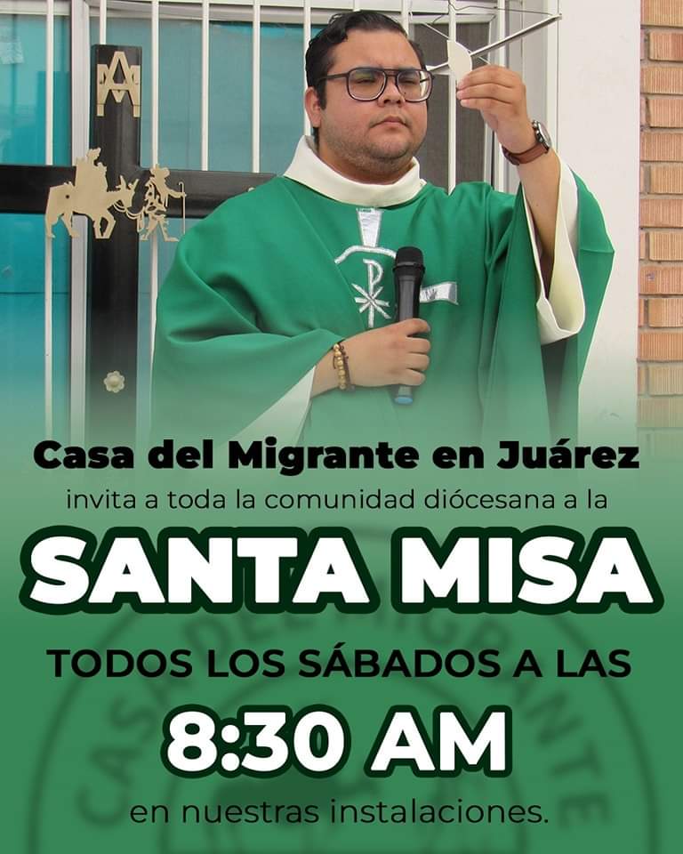 Acompáñanos a la misa semanal en nuestras instalaciones, junto a nuestros hermanos migrantes.

Todos los sábados a las 8:30 am.

#SomosHermanos #SantaMisa