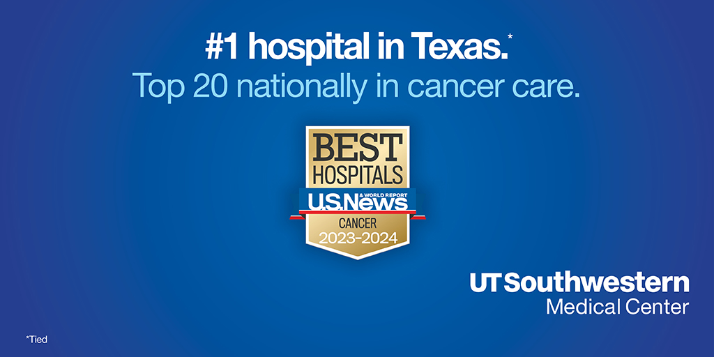 UTSW Simmons Cancer Center (@utswcancer) on Twitter photo We are honored @UTSWNews has been ranked as one of the nation’s top 20 centers for cancer care by <a href="/usnews/">U.S. News & World Report</a> for 2023-24. We are honored @UTSWNews has been ranked as one of the nation’s top 20 centers for cancer care by <a href="/usnews/">U.S. News & World Report</a> for 2023-24.