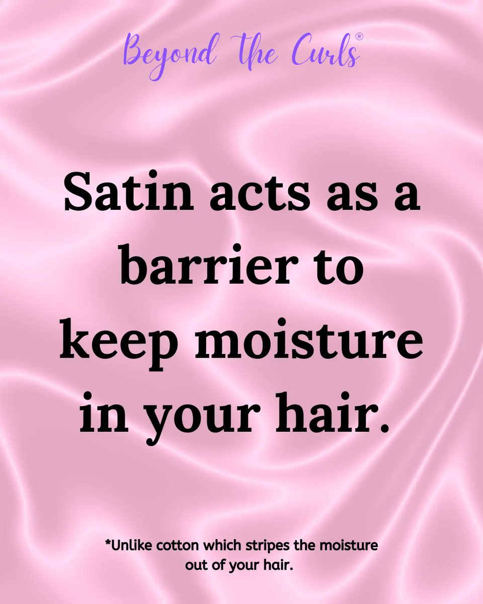 beyond_curlsco's tweet photo. Satin = a naturals best friend 😍
Take a peak at our post and check out all the ways Satin can become your best friend, too! ↗️ Do you use satin products to keep your hair healthy? Comment below ⤵️ 
#satin #haircare #sleepprotection #bonnet #satinscarf #satinbonnets #naturalhair https://t.co/IboabHvO1T