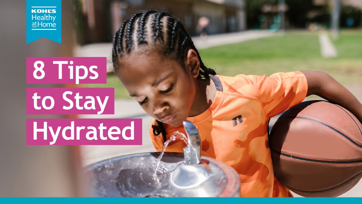 Is your family drinking enough water? 💧 On average, we each need 4-8 cups per day -- and more when it's hot! ☀️ Check out our favorite tips for staying healthy and hydrated on hot summer days: bit.ly/3g0AhWy #KohlsHealthyAtHome #Hydration #FamilyHealth #SummerFun