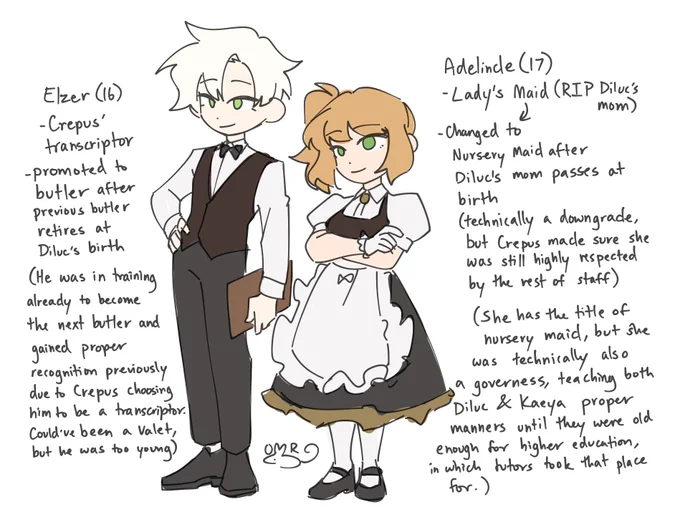 People often ask me why I hc Elzer and Adelinde to be only a few years older than Diluc and Kaeya, and it's purely just cuz I can do what I want  BUT!!  I do enjoy the thought of them being like, 20 years older than the ragbros too! Here's some headcanons for that timeline :)