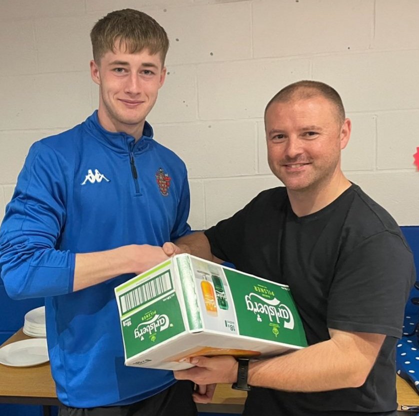 BillinghamTown's tweet image. The @SovereignSCS Man of the Match, sponsored by @carlsberg goes to Connor Macleod! #UTT