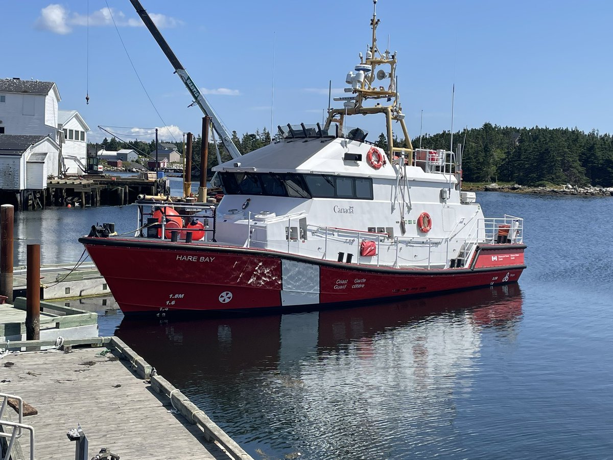stclairchris's tweet photo. While on vacation I like to check out other fire stations. I did something different today and talked with the crew of this @CoastGuardCAN #harebay stationed in Sambro, Nova Scotia. They are also trained firefighters and emergency medical responders! https://t.co/aMq4LCkwvA