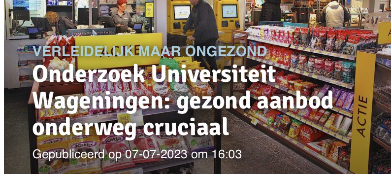 Veel reizigers willen volgens de onderzoekers onderweg graag een gezonde keuze maken, maar de stopplaatsen zorgen ervoor dat er veel te weinig gezonds te kiezen is. tankpro.nl/tankshop/2023/…