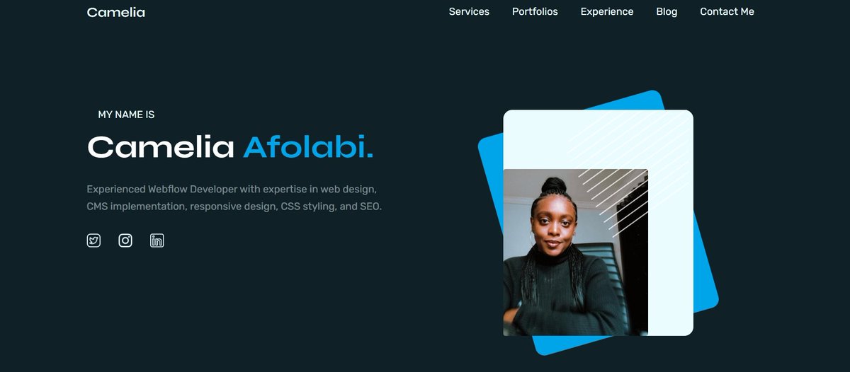 Camerliaa's tweet photo. Greetings! I am thrilled to update my portfolio and take you along on my journey of creativity and skillful Webflow implementation. Your continued support means a lot to me!

Made in #webflow https://t.co/3PUeRzTIBg