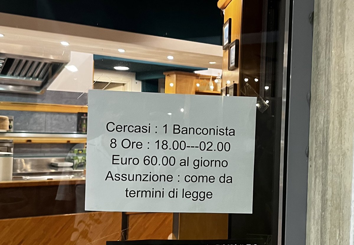 A proposito di #salariominimo questo è il Paese reale