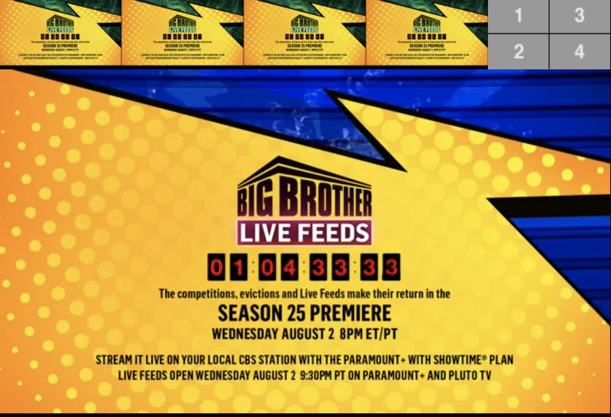 BB_Updates's tweet photo. 24 hours until the premiere of Big Brother 25! 

Sign up for a free trial of the live feeds here: https://t.co/D7u6QGohVZ #BB25 https://t.co/sE7ECZ0wxe