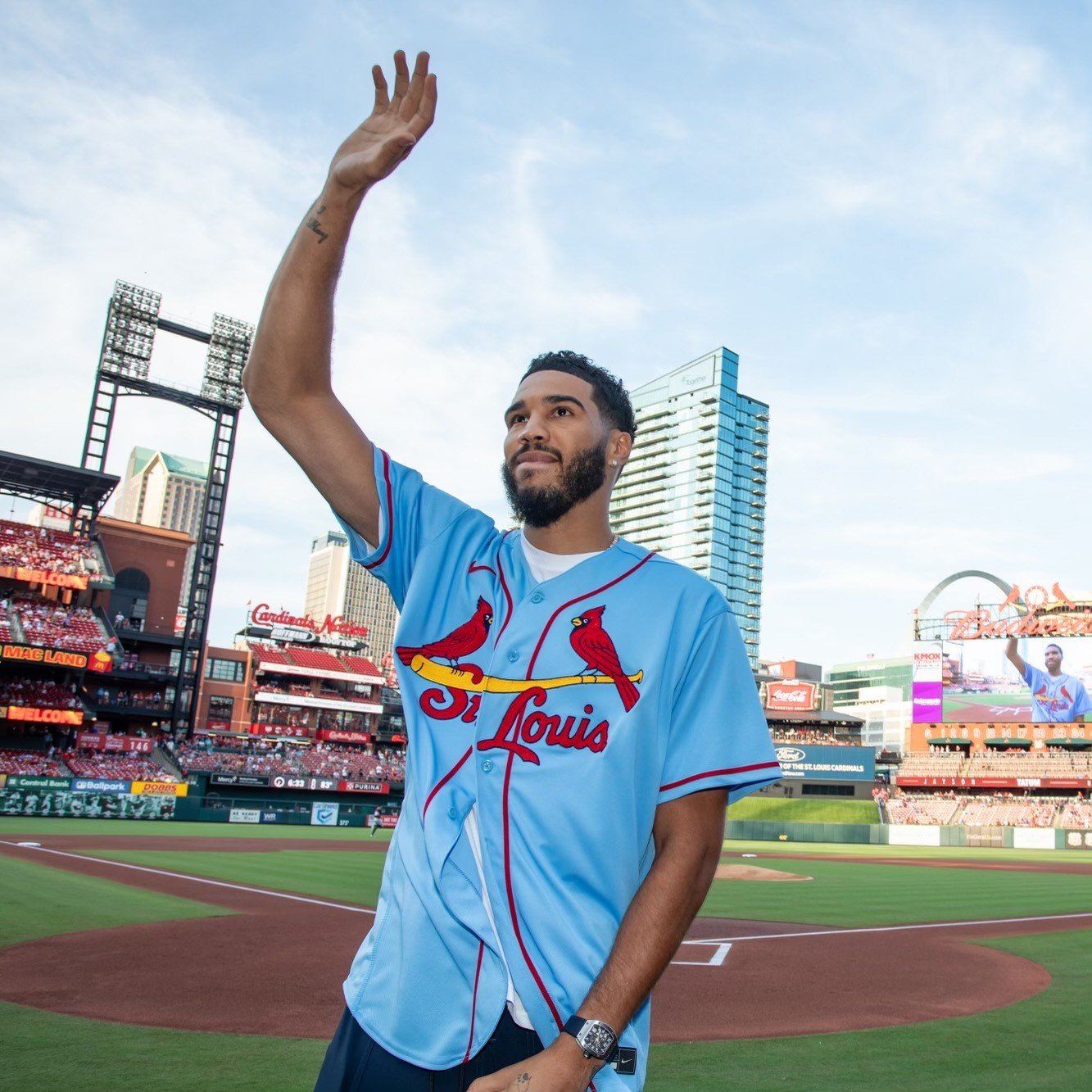 St. Louis Cardinals on X: Great to have the 314's own @jaytatum0 in the  house tonight! #STLCards  / X