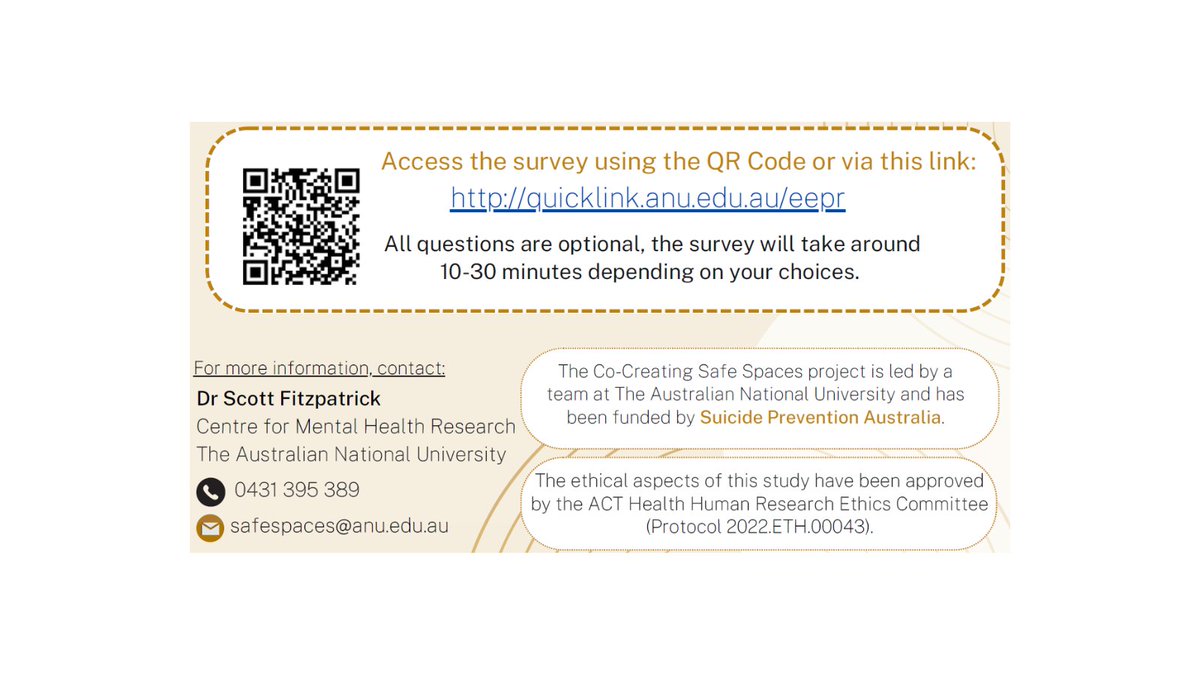 RelationshipsA2's tweet photo. Are you 16 years or over, and interested in contributing to important research about safe spaces for people experiencing emotional distress and/or suicidal crisis?
For full details &amp; the survey link, please visit: https://t.co/PxKEGY4C9r https:// https://t.co/gyAow6cabW