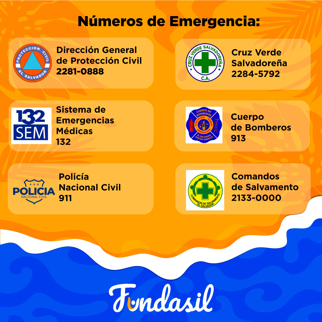fundasilsv's tweet photo. Las vacaciones están aquí 🏖️🌴y es importante tener siempre a la mano los números de emergencia☎️ para garantizar nuestra seguridad y la de la familia.

#Fundasil #ElSalvador #Emergencia #Vacaciones #Números https://t.co/5Htpck4HIO