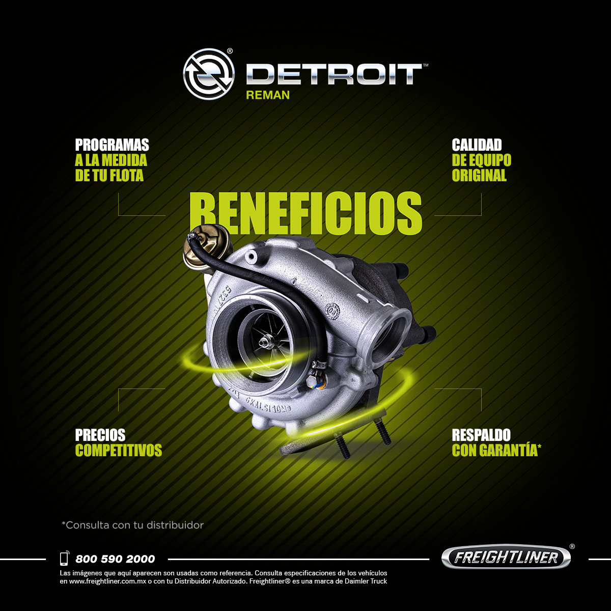 MagazzineTransp's tweet image. Sabías que los componentes #remanufacturados pueden ser significativamente más #económicos que #refacciones nuevas. El compromiso de #DetroitReman es prolongar la vida útil de tu #camión con la garantía #Freightliner.
Conoce nuestro catálogo en: postventa-freightliner.com/assets/images/…