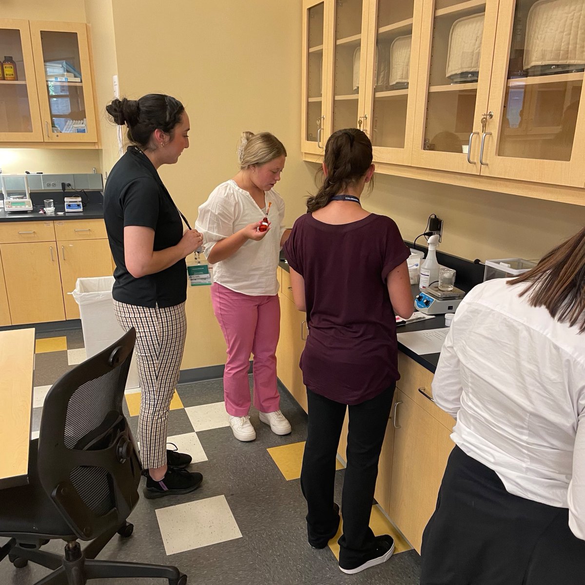 CUPharmacy's tweet photo. No rest for our outreach and engagement team! In July, we had two high school groups learn more about pharmacy - and try some hands-on compounding to make their own lip balm! #pharmacyfun #cupharmacy #handson https://t.co/C567Nzz49g