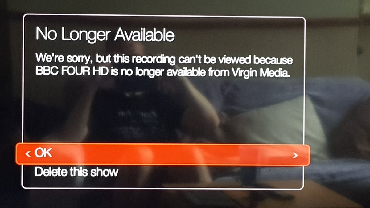 georgiedm's tweet photo. @virginmedia Doesn't seem to be working for me. Trying to watch a recording when BBC4 was on channel 107. Now that it moved to 108 I get this https://t.co/8vi362jIGJ