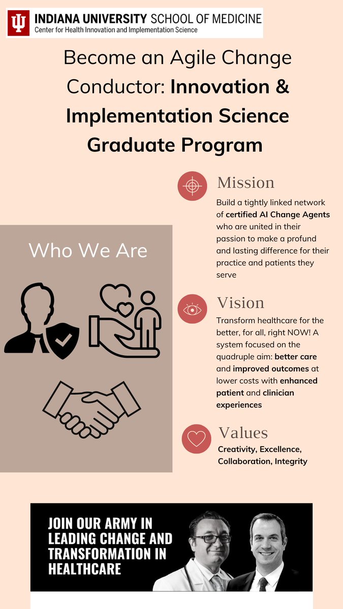 ⏰Today is the LAST DAY to register for Indiana University School of Medicine’s Innovation &amp; Implementation Science Graduate Program!!! #innovation #changeagent
