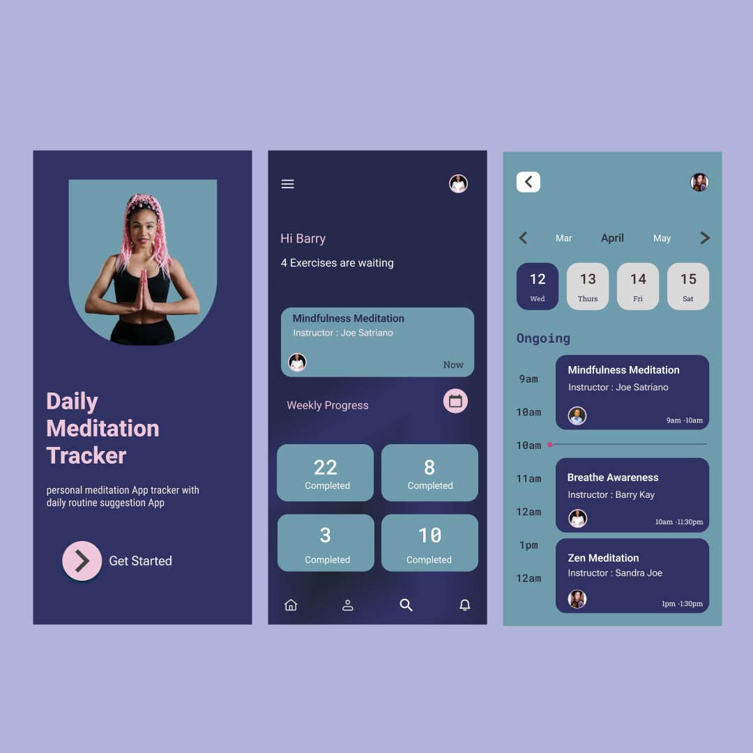 Iamjobhunting_'s tweet photo. Hi Tweethearts, I tried designing a meditation Tracker App UI.....Purple came out niceπ€
.
.
.
#PurpleHisbiscus #Helicopter #Kanayo #congratulationspeter https://t.co/ghGTCx8Z0s