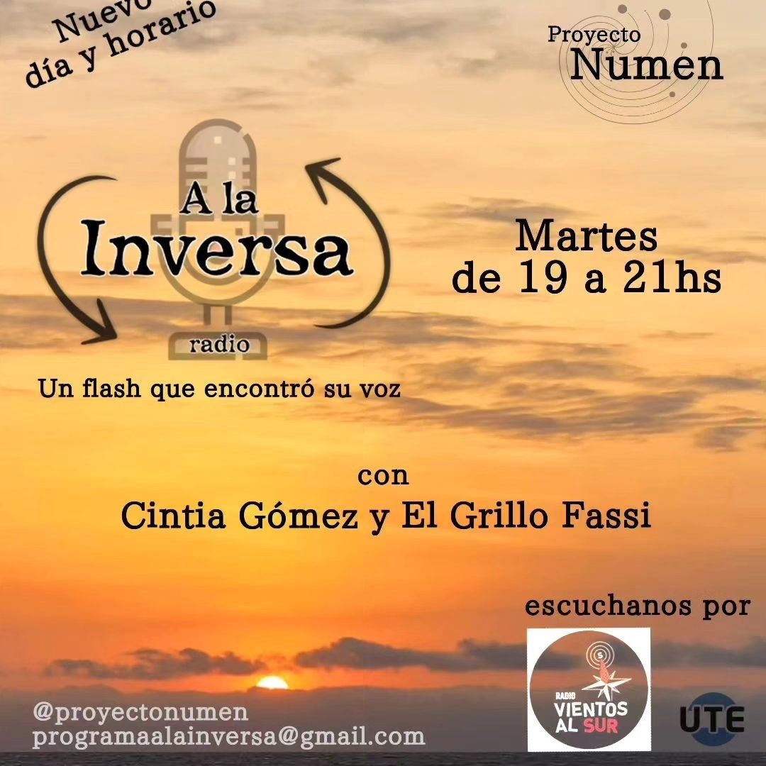 VientosAlSur's tweet photo. #CintiaGomez y el @elgrillofassi hacen.. #ALaInversa el arte 🎭🎨desde un punto de vista distinto. 
A partir de las 19 y hasta las 21 horas en #RadioVientosAlSur 
🌐https://t.co/UD5A6jwrds

#radio #comunicación #musica #alainversa https://t.co/gnt90DY0VO