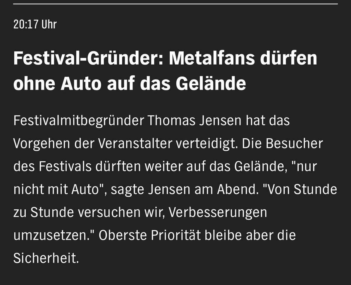 BjoernEllenberg's tweet photo. Thomas Jensen kennt seine eigenen AGB nicht: 

„Eine gültige Eintrittskarte berechtigt (…) zum Parken“

Er verwehrt das Parken. Bzw stellt keine Flächen hierfür zur Verfügung —> Vertragsbruch. Geld zurück. So einfach ist das.

 #WackenOpenAir #Wacken https://t.co/a8D0tnfxzO