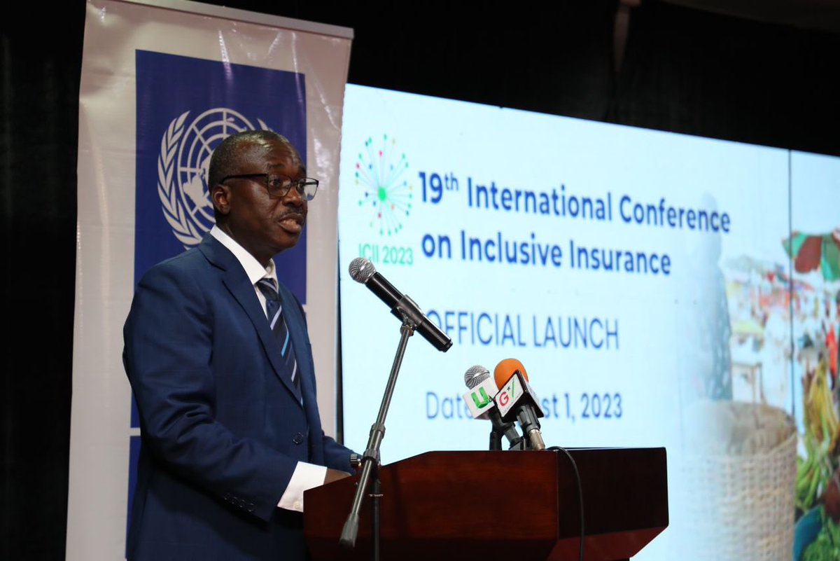 UNDPGhana's tweet image. "In the face of global crisis, closing the insurance gap is critical. As we unite with key stakeholders, we aim to empower the vulnerable to break out of poverty &amp;amp; embrace a decent life", noted Mr. Michael Andoh, Ag Commissioner @nic_ghana at the media launch of the 19th #ICII