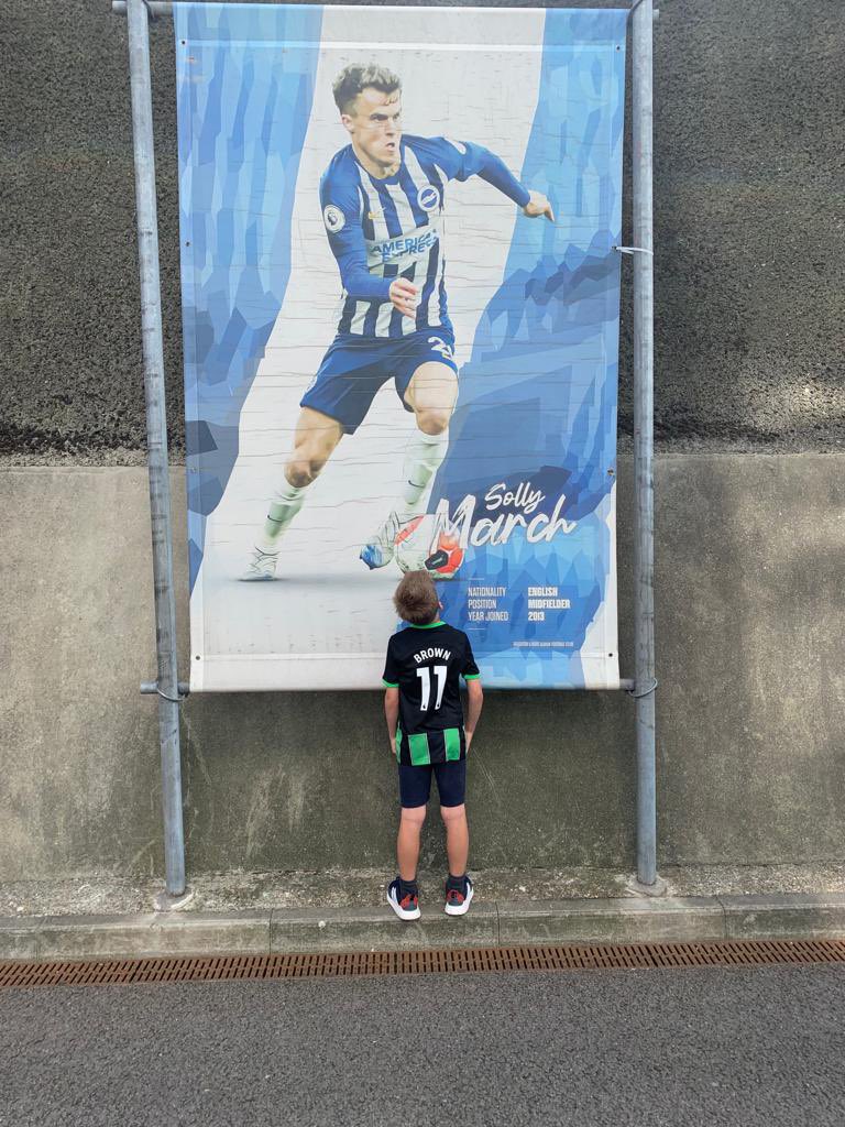 One happy boy with his new <a href="/OfficialBHAFC/">Brighton & Hove Albion</a> away shirt 🟢⚫️