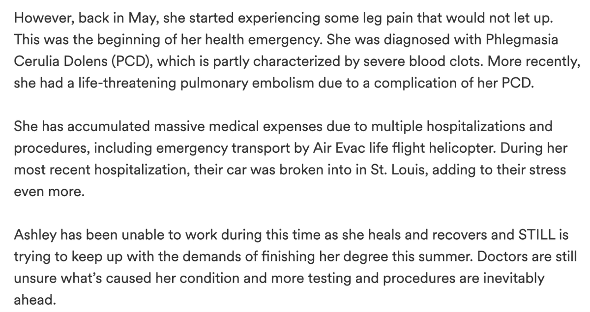 janiesaysyay's tweet photo. 05/23 Nursing assistant and student with #PCD: a condition of Deep Vein Thrombosis, clots in multiple veins in the limbs. >
#CalimariClots #TheInvissibleThread https://t.co/GAe5UpOhJt