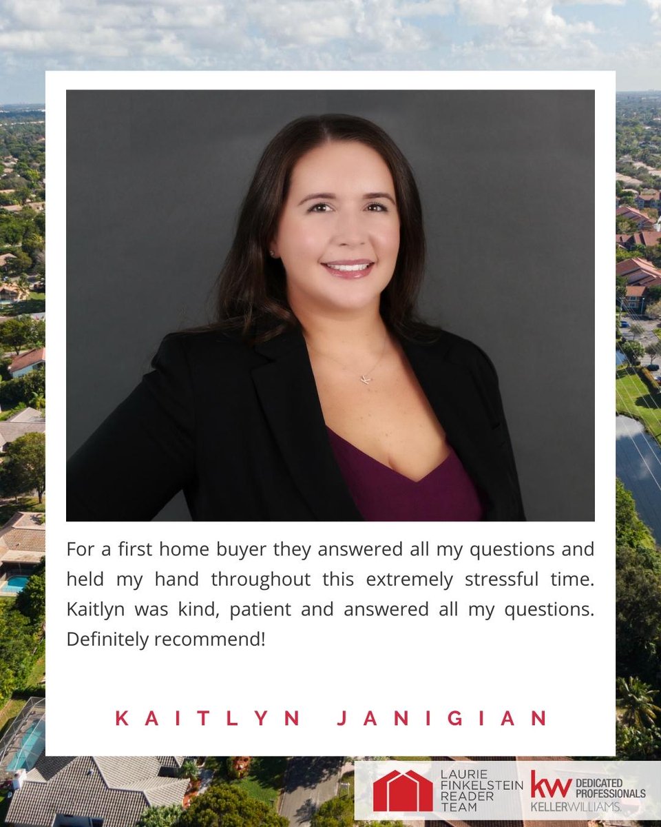 LaurieReader's tweet photo. Congratulations on this amazing five star review Kaitlyn! ❤️

#realestate #southflorida #realestateagent #southfloridarealestate #fivestar https://t.co/4o557DVJLR