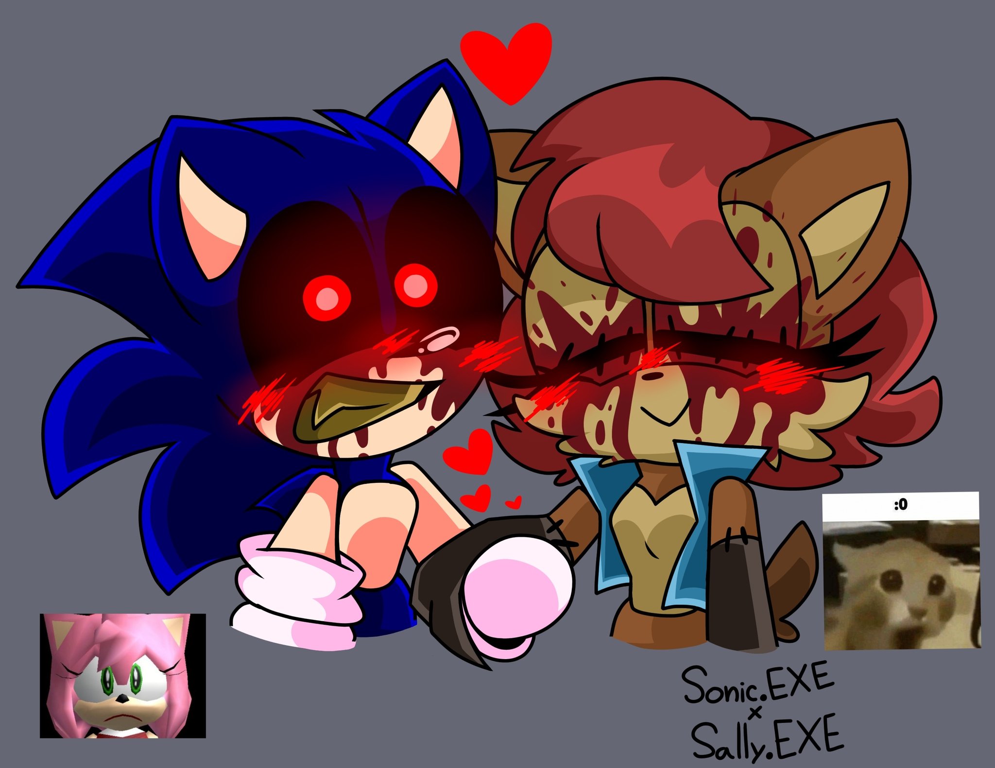 💙Danny_KirbyDraws 503💙(Eimy) on X: Uhhh just amy (Sally.EXE Continued  Nightmare) and Exetior only because yes? Lmao, they are cool even if the  both are enemiesss Idk why i love them and why