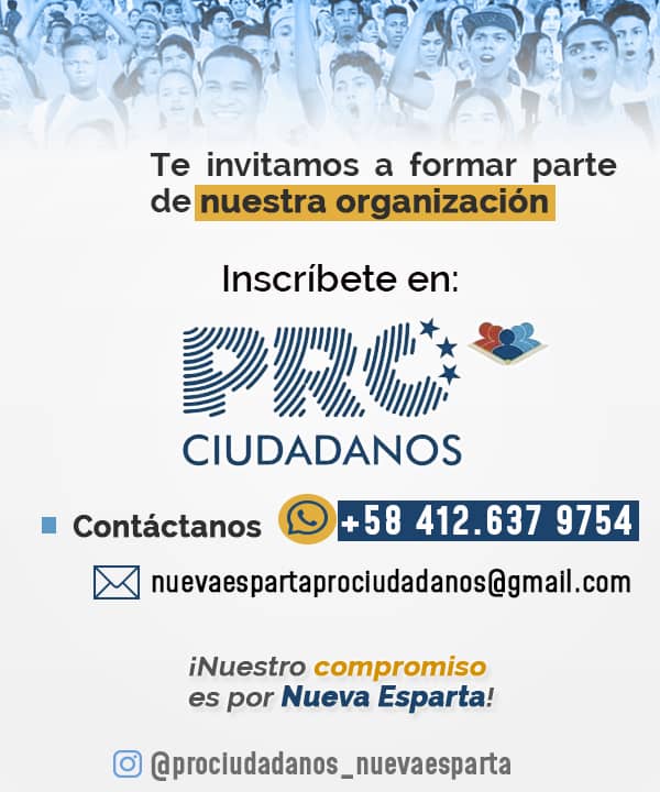 CortesiaMarsel's tweet photo. Defendamos nuestros derechos y nuestra libertad.
Te invitamos a unirte a @prociudadanos, una organización politica con un #PlanPais para Venezuela partiendo del libre mercado.
Desde Nueva Esparta asumimos un compromiso por el desarrollo de nuestra región
#Prociudadanos #Partido https://t.co/jbzfy3OPrk