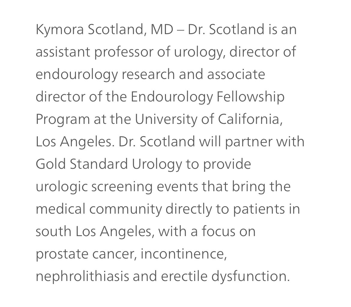 Congrats <a href="/DrKScotland/">Dr. Kymora (Kee-more-uh) Scotland MD PhD</a> !! As someone who has witnessed your non-stop work to improve urologic care (in and outside of the hospital) and address inequities in healthcare this is fantastic and well deserved!